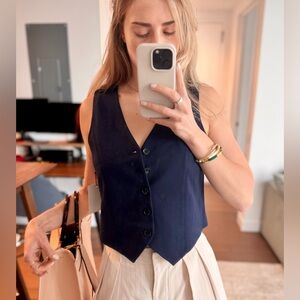 SLIM-FIT BUTTON-FRONT VEST - MAYSON THE LABEL - xs/navy